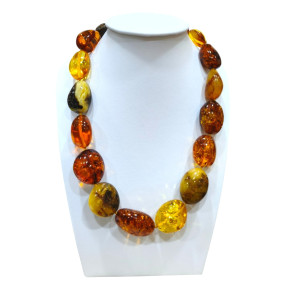 Collier Ambre Baltique Multicolore 17 Pierres Fermeture à Vis 50 cm