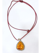 Pendentif Ambre Baltique Argent 925 avec Cordon Réglable