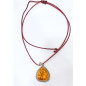 Pendentif Ambre Baltique Argent 925 avec Cordon Réglable