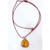 Pendentif Ambre Baltique Argent 925 avec Cordon Réglable