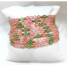 Bracelet Quartz Rose Cerise et Aventurine Verte Enfant Pierres Rondes 5mm