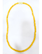 Collier Ambre Baltique Miel Pierres Rondes 6mm Fermoir à Vis 44 cm
