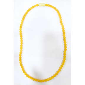Collier Ambre Baltique Miel Pierres Rondes 6mm Fermoir à Vis 44 cm