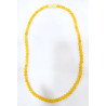 Collier Ambre Baltique Miel Pierres Rondes 6mm Fermoir à Vis 44 cm