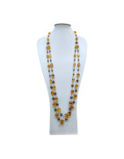 Collier Ambre Baltique et Hématite  Fermoir 90 + 4 cm