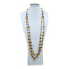 Collier Ambre Baltique et Hématite  Fermoir 90 + 4 cm