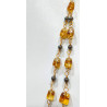 Collier Ambre Baltique et Hématite  Fermoir 90 + 4 cm