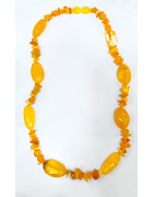 Collier Ambre Baltique Polie et Baroque Baroque avec Fermoir à Vis 42 cm