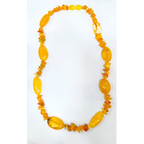 Collier Ambre Baltique Polie et Baroque Baroque avec Fermoir à Vis 42 cm