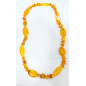 Collier Ambre Baltique Polie et Baroque Baroque avec Fermoir à Vis 42 cm