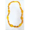 Collier Ambre Baltique Polie et Baroque Baroque avec Fermoir à Vis 42 cm
