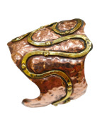 Bracelet Laiton et Cuivre Martelé et Riveté Pièce Unique PK