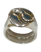 Bague Double Yin & Yang Argent 925 Taille 55