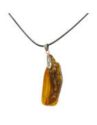 Pendentif Ambre sur Cordon Réglable