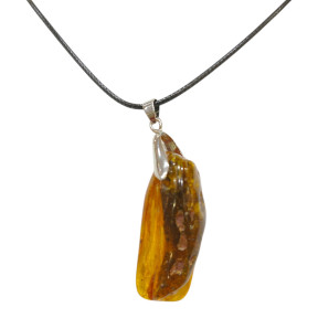 Pendentif Ambre sur Cordon Réglable