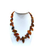 Collier Ambre Baltique Cognac avec Fermoir 52 cm