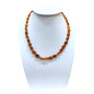 Collier Ambre Baltique Dark Cognac avec Fermoir à Vis 45 cm