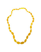 Collier Ambre Baltique Miel Opaque avec Fermoir à Vis 44 cm