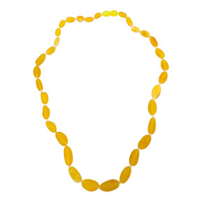 Collier Ambre Baltique Miel Opaque avec Fermoir à Vis 44 cm