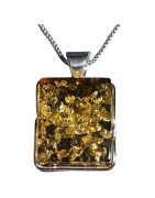 Pendentif Ambre Argent 925 avec Chaîne 45 cm