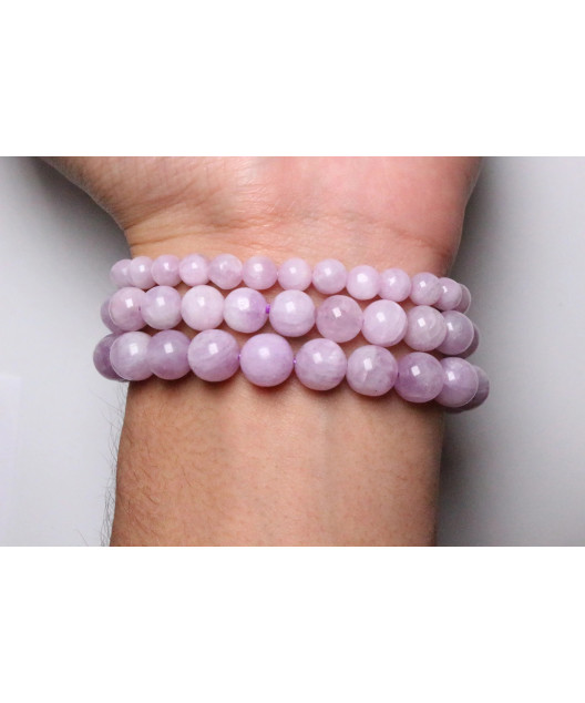 Bracelet kunzite pierres rondes