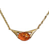 Pendentif Ambre avec Chaîne Plaquée or