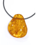 Pendentif Ambre Baltique  avec Cordon Cuir 44cm