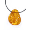 Pendentif Ambre Baltique  avec Cordon Cuir 44cm