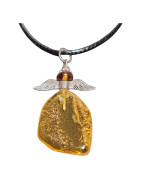 Pendentif Ambre Ange sur Cordon 42 cm