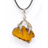 Pendentif Ambre Panthère Argent 925 sur Cordon Réglable