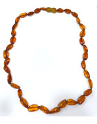 Collier Ambre Baltique Cognac avec Fermoir à Vis 40 cm