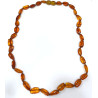 Collier Ambre Baltique Cognac avec Fermoir à Vis 40 cm