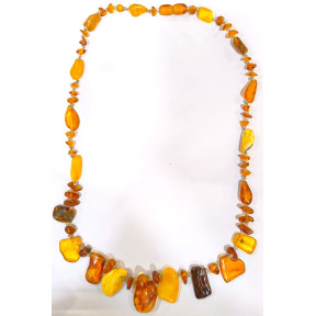 Collier Ambre Baltique Multicolore Baroque avec Fermoir à Vis 52 cm