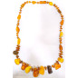 Collier Ambre Baltique Multicolore Baroque avec Fermoir à Vis 52 cm
