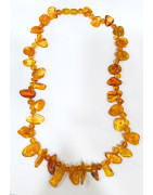 Collier Ambre Baltique Cognac avec Fermoir à Vis 44 cm