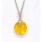 Pendentif Ambre Baltique Rond Argent 925 avec Chaîne 44 cm