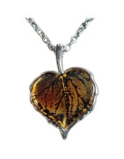 Pendentif Ambre Feuille Argent 925 sur Chaîne