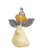 Pendentif Ambre Jaune Ange