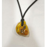 Pendentif Ambre Brute sur Cordon Réglable