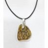 Pendentif Ambre Brute sur Cordon 45 + 5 cm