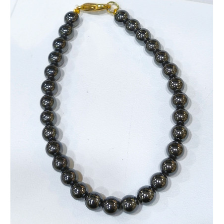 Bracelet Hématite Pierres Rondes 6mm à Fermoir