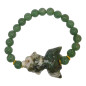 Bracelet Aventurine Verte Pierres Rondes 8mm et Poisson Agate Arbre
