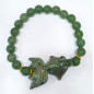 Bracelet Aventurine Verte Pierres Rondes 8mm et Poisson Jaspe Vert