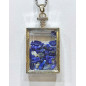 Pendentif Lapis-Lazuli Rectangle 5 cm et Chaîne Acier 29 cm