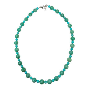 Collier Turquoise Pierres Rondes de 10mm et 6mm 48 cm