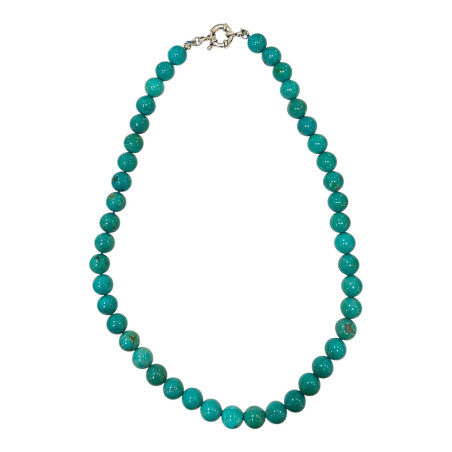 Collier Turquoise Pierres Rondes 9mm 44 cm