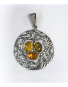 Pendentif Ambre Baltique Argent 925