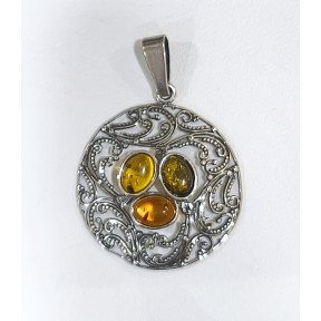 Pendentif Ambre Baltique Argent 925