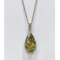 Pendentif Ambre Végétal et Chaîne 42 + 5 cm Argent 925