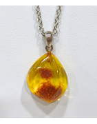 Pendentif Ambre Baltique Argent 925 avec Chaîne 48 cm